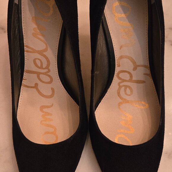 Sam Edelman "Dea" Black Suede Pointed Toe Stiletto Heels - Picture 2 of 8